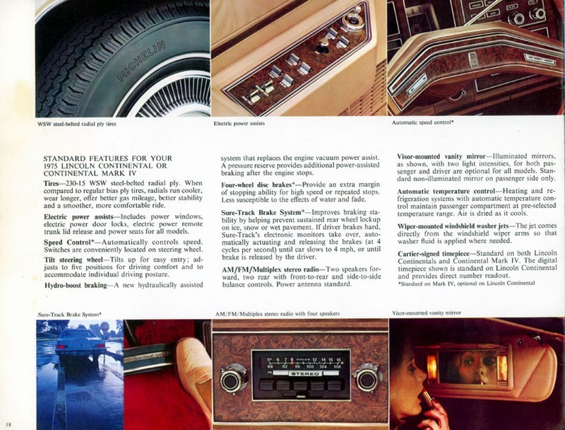 1975 Lincoln Model Range Brochure Page 4